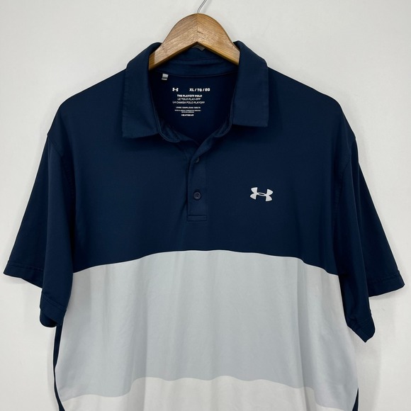 Under Armour Polo Shirt Men's Size XL Blue The Playoff Polo‎ Short Sleeve Golf - Picture 2 of 12